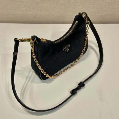 Prada Women Re-Edition Velvet Mini-bag-Black 1BC204 - 图片 5