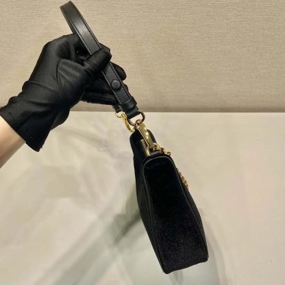 Prada Women Re-Edition Velvet Mini-bag-Black 1BC204 - 图片 6