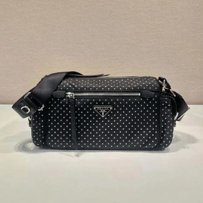 Prada Women Re-Nylon Bag with Studs 1BC2362HGV - 图片 9