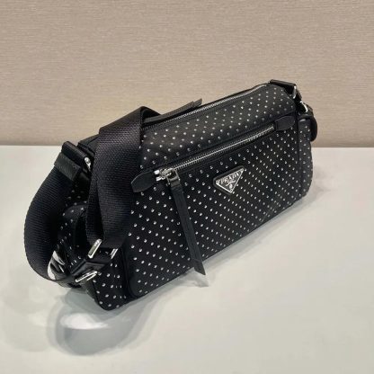 Prada Women Re-Nylon Bag with Studs 1BC2362HGV - 图片 7