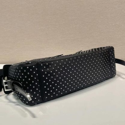 Prada Women Re-Nylon Bag with Studs 1BC2362HGV - 图片 5