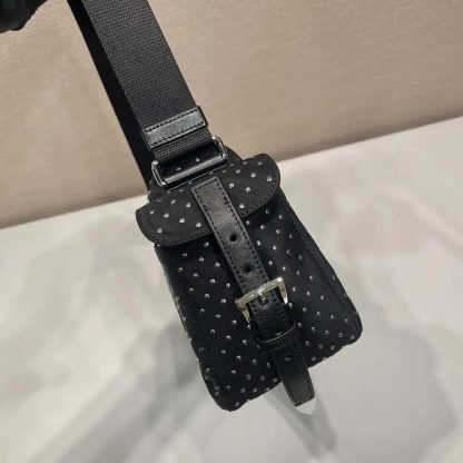 Prada Women Re-Nylon Bag with Studs 1BC2362HGV - 图片 4