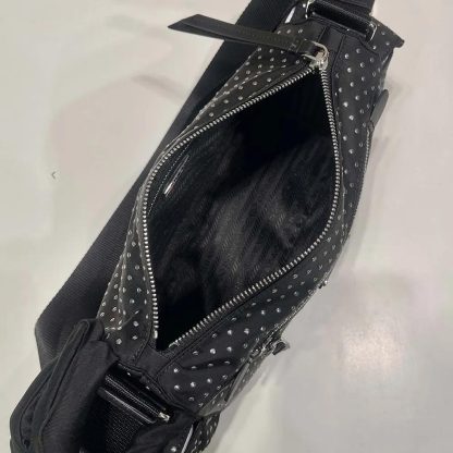 Prada Women Re-Nylon Bag with Studs 1BC2362HGV - 图片 3