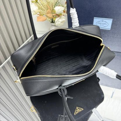 Prada Women Re-Nylon and Leather Medium Top-handle Bag with Padlock - 图片 6
