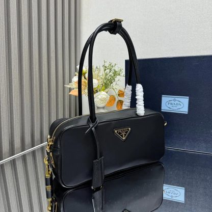 Prada Women Re-Nylon and Leather Small Top-handle Bag with Padlock - 图片 3