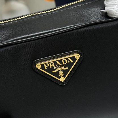 Prada Women Re-Nylon and Leather Small Top-handle Bag with Padlock - 图片 7