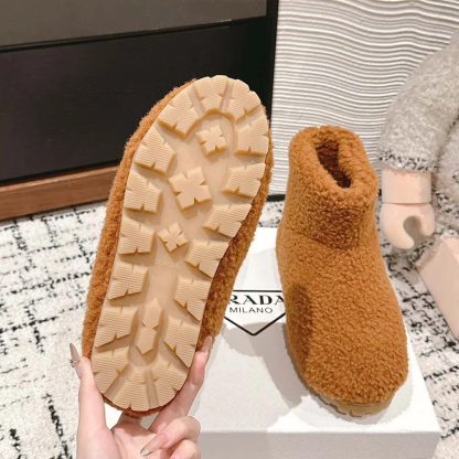 Prada Women Shearling Booties-Brown 1T711NMPD - 图片 10