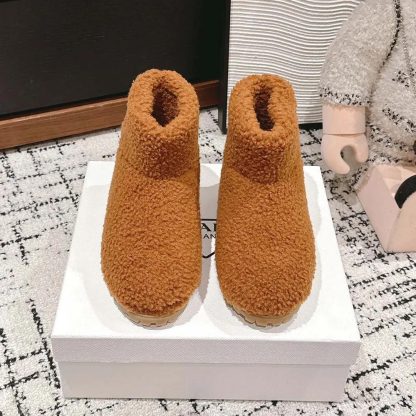 Prada Women Shearling Booties-Brown 1T711NMPD - 图片 2