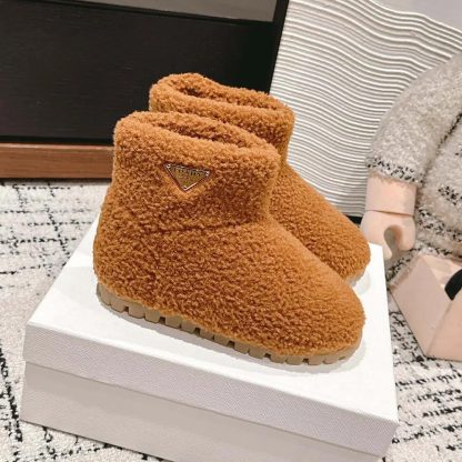 Prada Women Shearling Booties-Brown 1T711NMPD - 图片 3