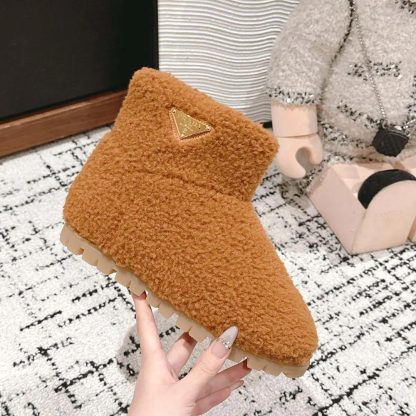 Prada Women Shearling Booties-Brown 1T711NMPD - 图片 6
