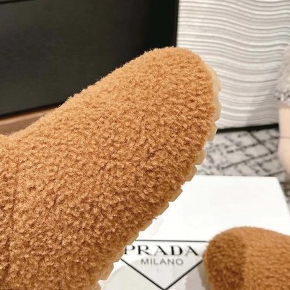 Prada Women Shearling Booties-Brown 1T711NMPD - 图片 8