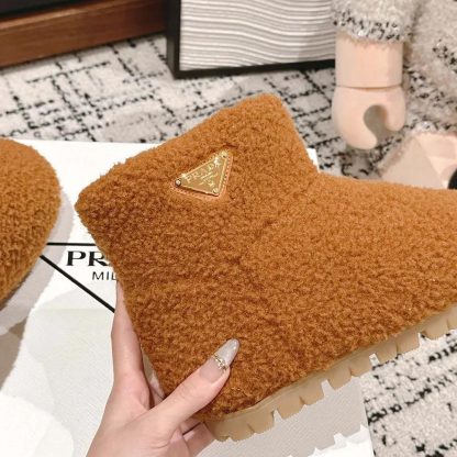 Prada Women Shearling Booties-Brown 1T711NMPD - 图片 7