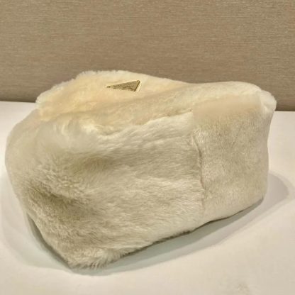 Prada Women Shearling Mini Handbag-Beige 1BA349 - 图片 7