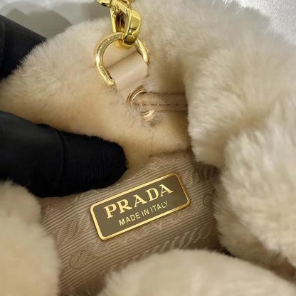 Prada Women Sheepskin Mini Pouch-Beige 1NR16P2EC9F0379 - 图片 10