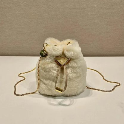 Prada Women Sheepskin Mini Pouch-Beige 1NR16P2EC9F0379 - 图片 2