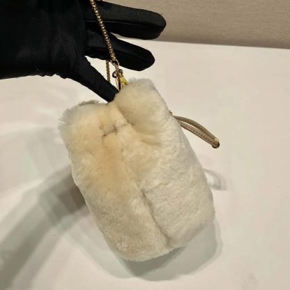 Prada Women Sheepskin Mini Pouch-Beige 1NR16P2EC9F0379 - 图片 6