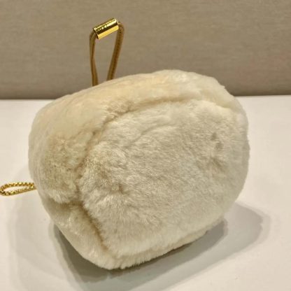 Prada Women Sheepskin Mini Pouch-Beige 1NR16P2EC9F0379 - 图片 7