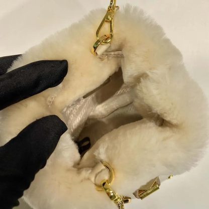 Prada Women Sheepskin Mini Pouch-Beige 1NR16P2EC9F0379 - 图片 9