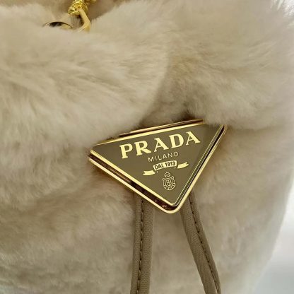 Prada Women Sheepskin Mini Pouch-Beige 1NR16P2EC9F0379 - 图片 8