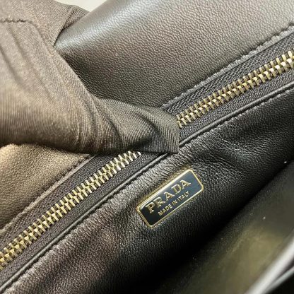 Prada Women Soft Sound Large Leather Shoulder Bag with Charms-Black - 图片 10