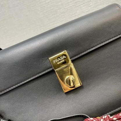 Prada Women Soft Sound Small Leather Shoulder Bag with Charms-Black - 图片 9