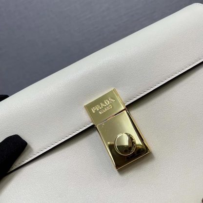 Prada Women Soft Sound Small Leather Shoulder Bag with Charms-White - 图片 8