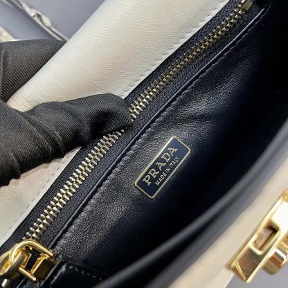 Prada Women Soft Sound Small Leather Shoulder Bag with Charms-White - 图片 10