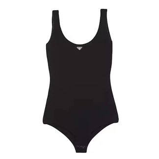 Prada Women Stretch Jersey Bodysuit-Black 0400019360875