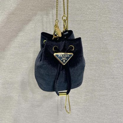 Prada Women Velvet Mini Pouch-Black 1NR0162C7PF0002 - 图片 7
