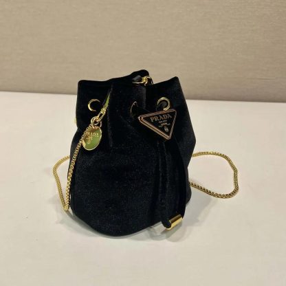 Prada Women Velvet Mini Pouch-Black 1NR0162C7PF0002 - 图片 4