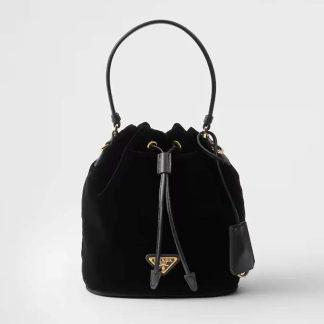 Prada Women Velvet Mini-bag with Nappa Leather Details 1BE067