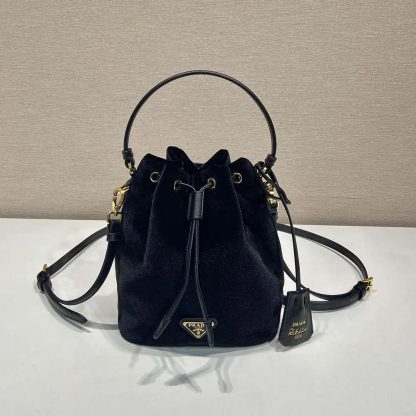 Prada Women Velvet Mini-bag with Nappa Leather Details 1BE067 - 图片 2