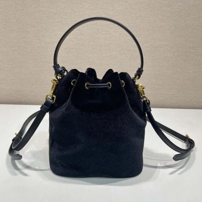 Prada Women Velvet Mini-bag with Nappa Leather Details 1BE067 - 图片 3