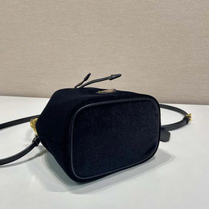 Prada Women Velvet Mini-bag with Nappa Leather Details 1BE067 - 图片 7