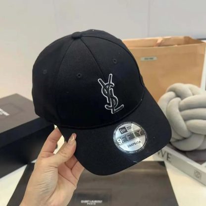 Saint Laurent YSL Unisex Cap in Gabardine-Black - 图片 5