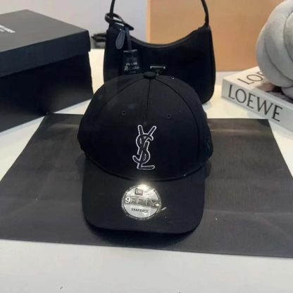 Saint Laurent YSL Unisex Cap in Gabardine-Black - 图片 3
