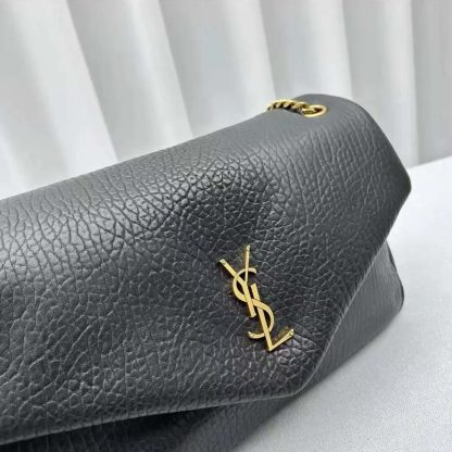 Saint Laurent YSL Women Calypso Large in Plunged Lambskin-Black 777399AACYT1000 - 图片 7