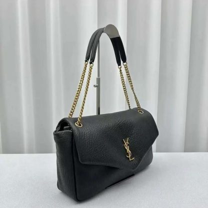 Saint Laurent YSL Women Calypso Large in Plunged Lambskin-Black 777399AACYT1000 - 图片 3