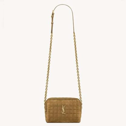 Saint Laurent YSL Women Cassandre Matelassé Carré Camera Bag in Suede
