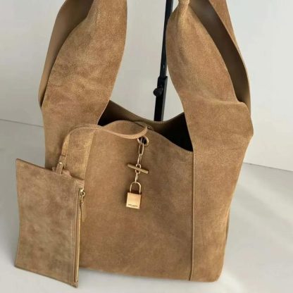 Saint Laurent YSL Women Hobo Tanger Logo Engraved Shoulder Bag - 图片 5