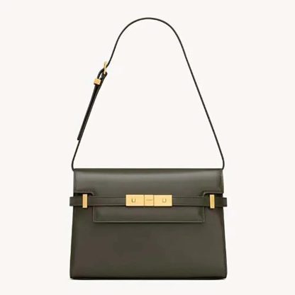Saint Laurent YSL Women Manhattan Small in Box Saint Laurent-Dark Green