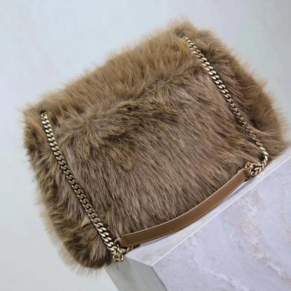 Saint Laurent YSL Women Niki Large Bag in Shearling 803892AAD1O2979 - 图片 3