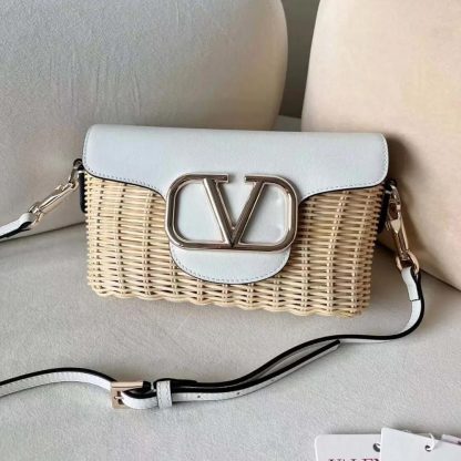 Valentino Women Garavani Locò VLOGO Flap Straw Shoulder Bag - 图片 2