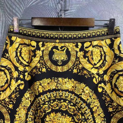 Versace Women Barocco Bomber Skirt-Yellow - 图片 5