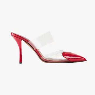 Alaia Women Le Cœur Mules in Patent Calfskin-Red AA3M053CK150