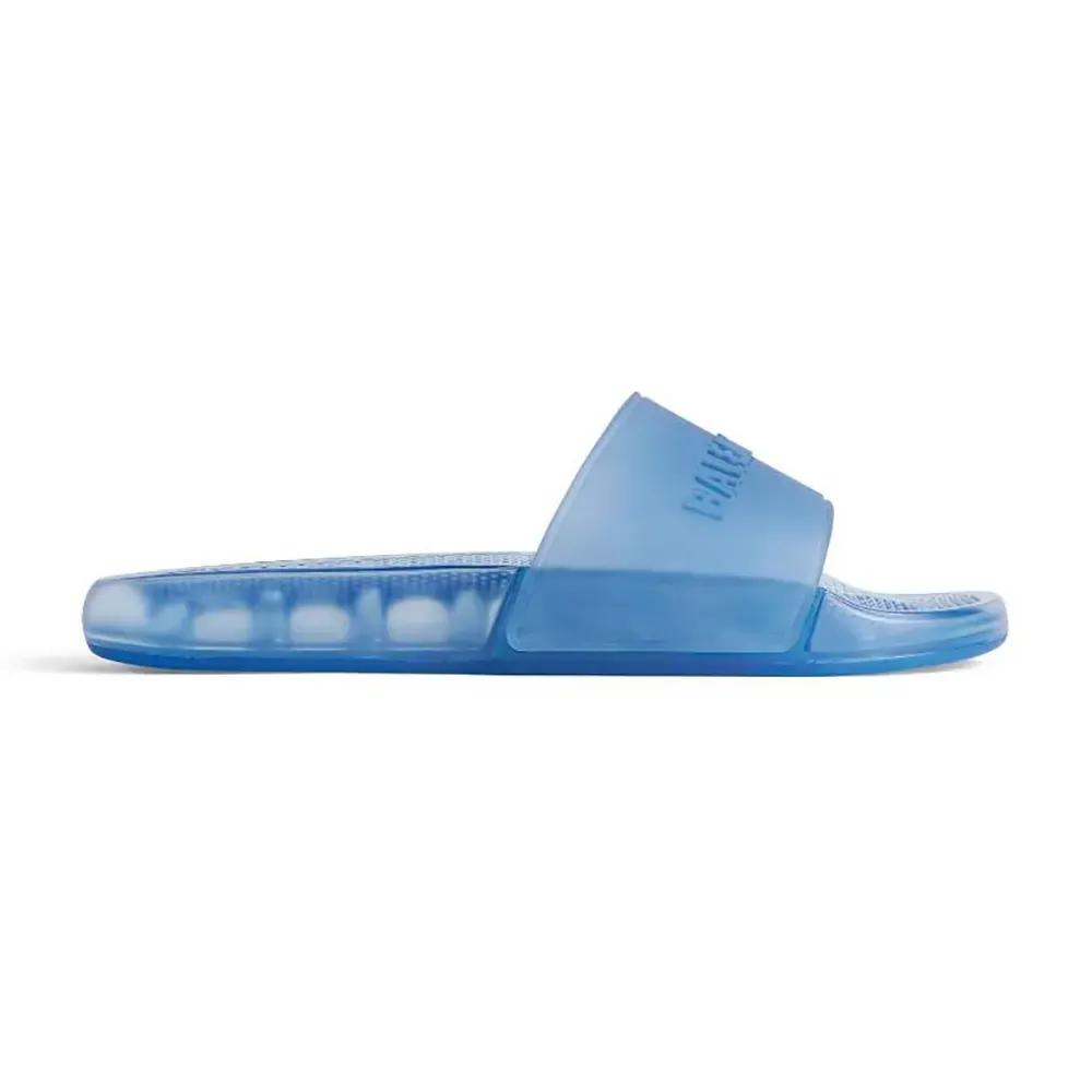 Balenciaga Unisex Pool Transparent Slide Sandal in Blue Rubber
