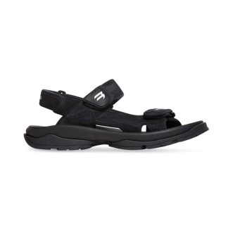 Balenciaga Unisex Tourist Sandal in Black Technical Material