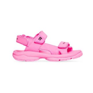 Balenciaga Unisex Tourist Sandal in Neon Pink Technical Material