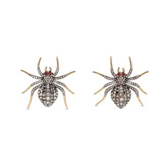 Balenciaga Women Goth Spider Earrings in Grey