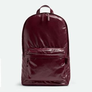 Bottega Veneta Men Medium Archetype Backpack Crafted from Supple Lambskin Leather-Maroon